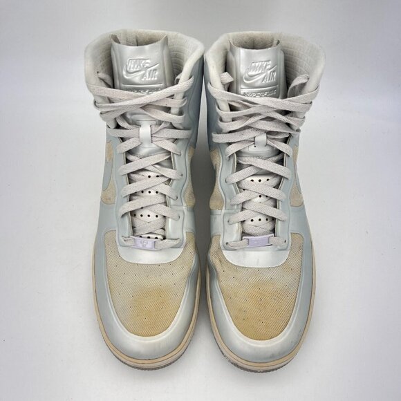 Nike Air Force One AF-1 Hyperfuse Silver Men Size 11.5 Hi Top Shoes 454433-001 - Picture 4 of 12